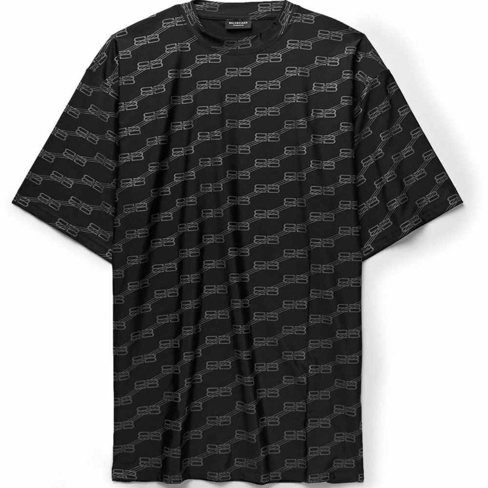 Balenciaga Black Monogram Men's Tee and Shorts Size Small
